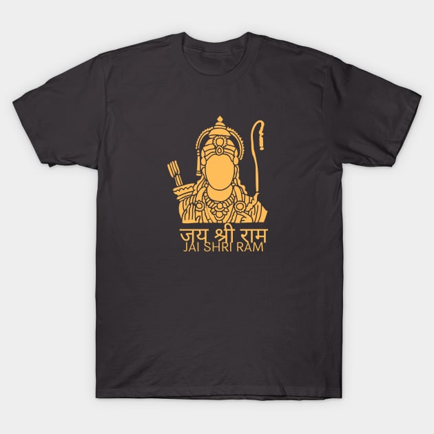 Golden Jai Shri Ram T-Shirt by BhakTees&Things